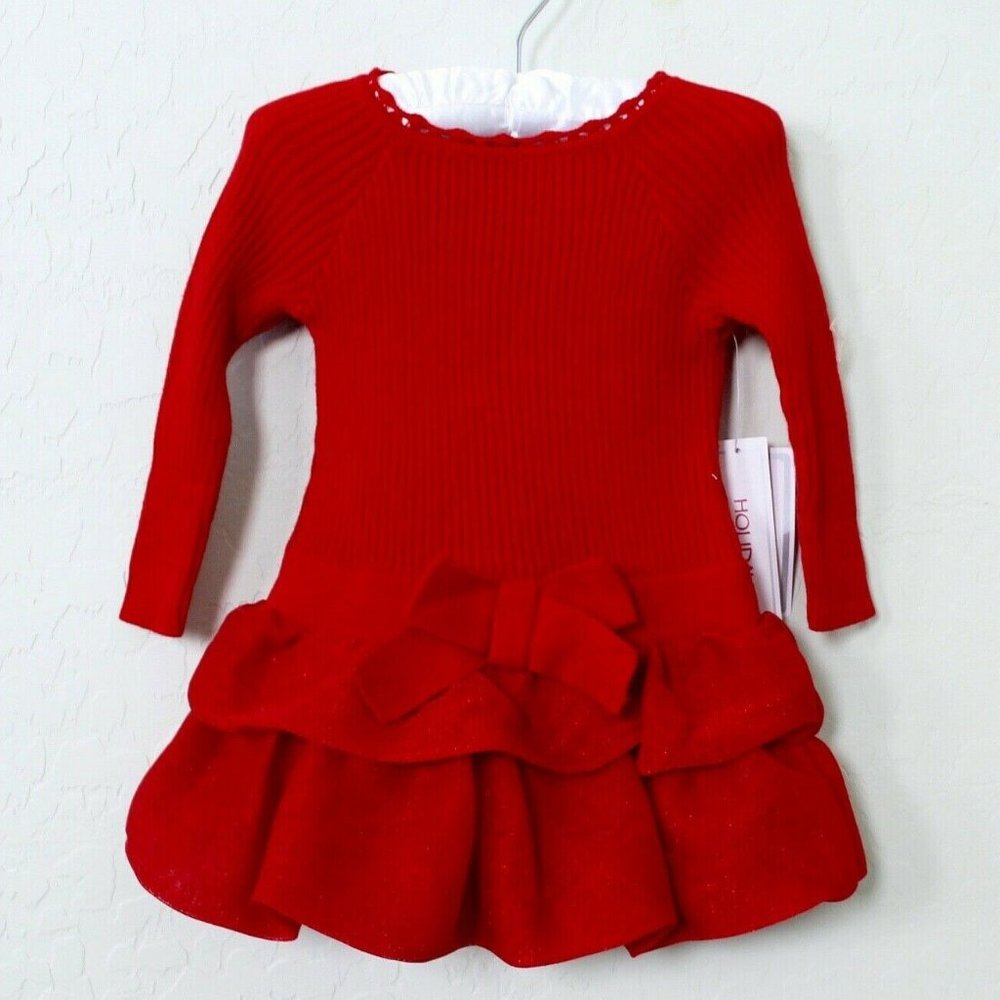 Koala Kids Long Sleeve Ribbed Drop Waist Sweater Dress Size 6 Months